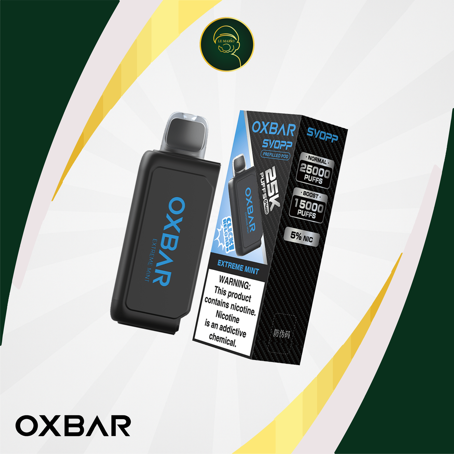 Pod Oxbar Svopp – Jetable Extreme Mint 5%