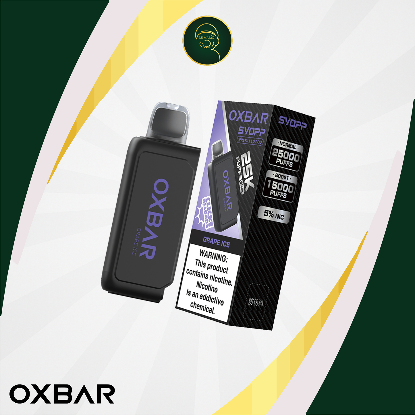Pod Oxbar Svopp – Jetable Grape Ice 5%