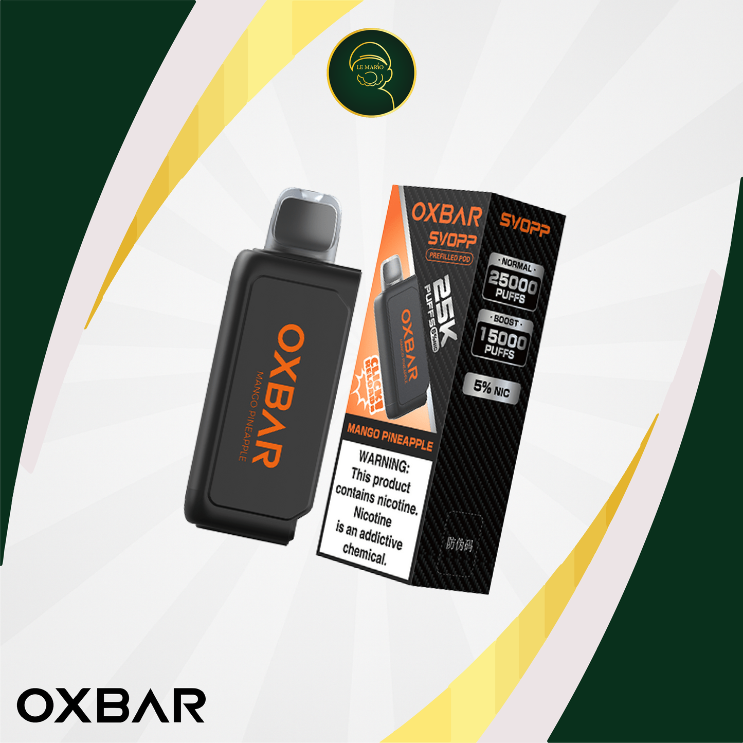 Pod Oxbar Svopp – Jetable Mango Pineapple 5%