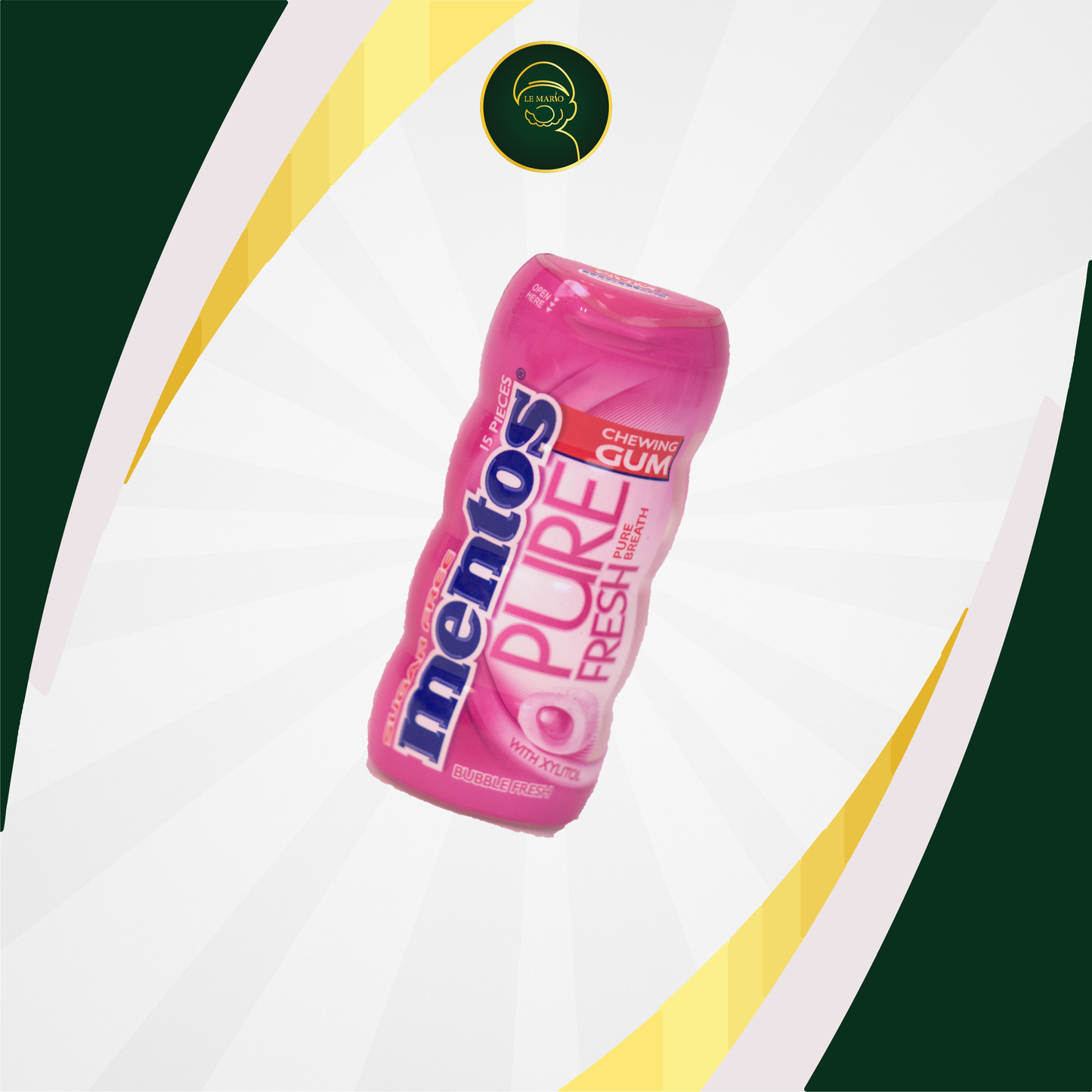 Mentos Chewing-Gum Pure Fresh Bubble Fresh Pocket Bottle sans sucre 30g