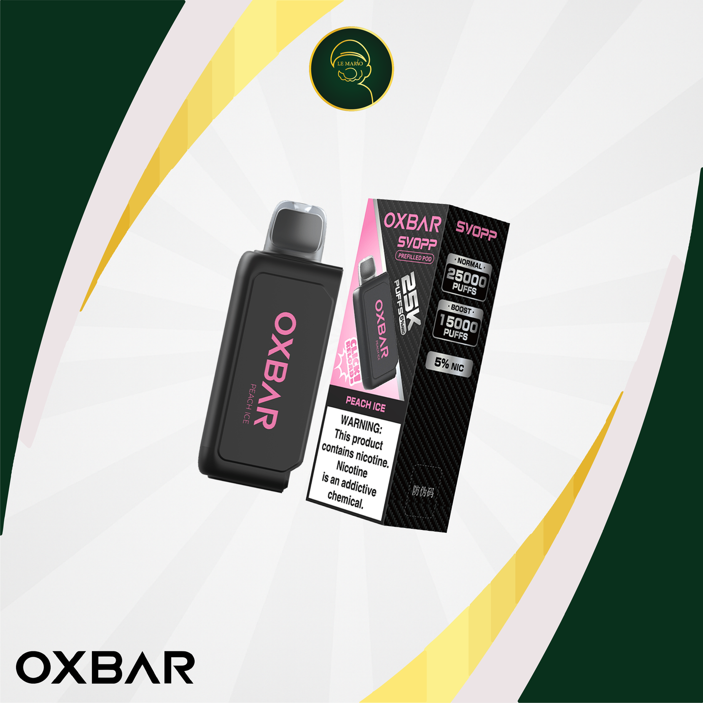 Pod Oxbar Svopp – Jetable Peach Ice 5%