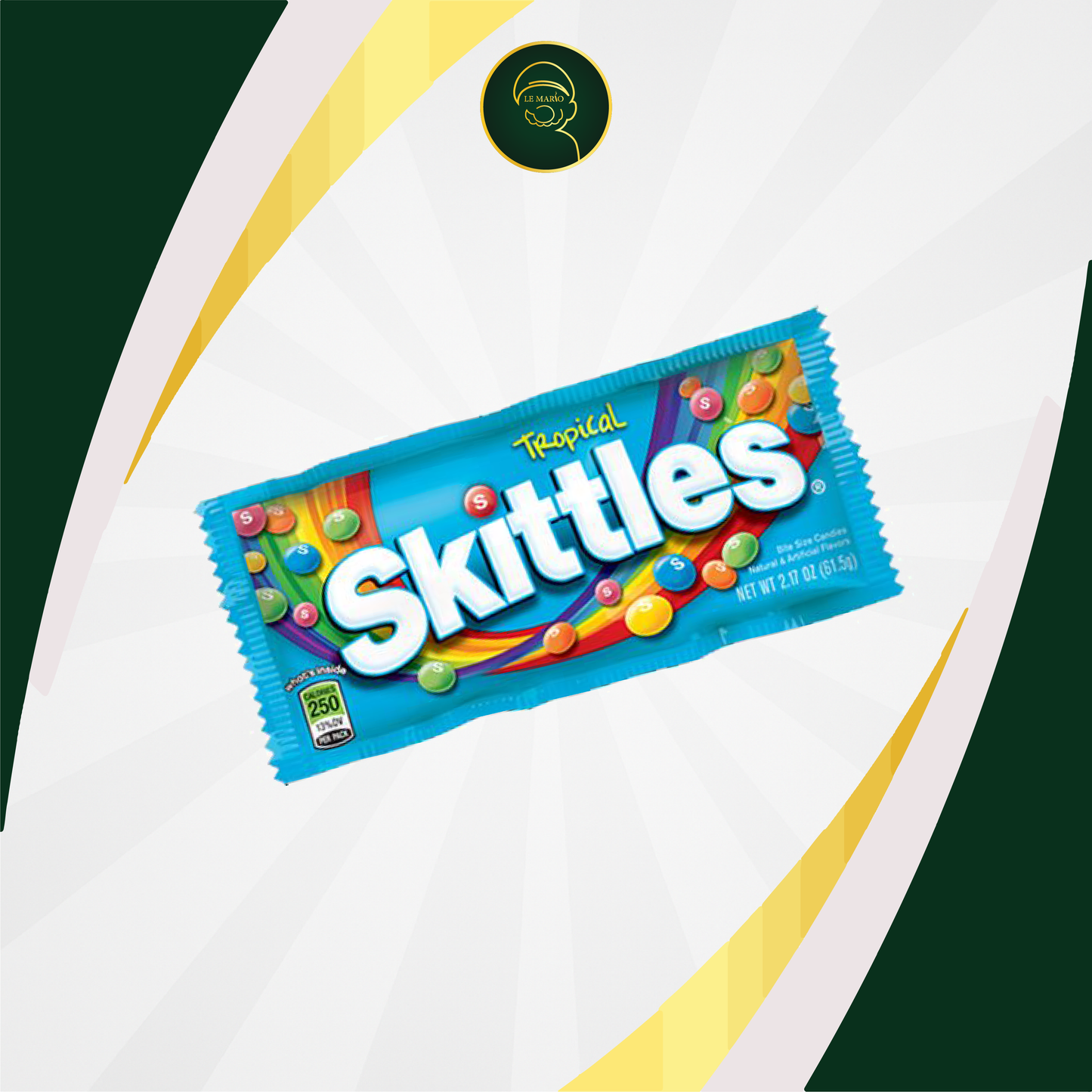 SKITTLES CANDY 38G TROPICAL BLUE