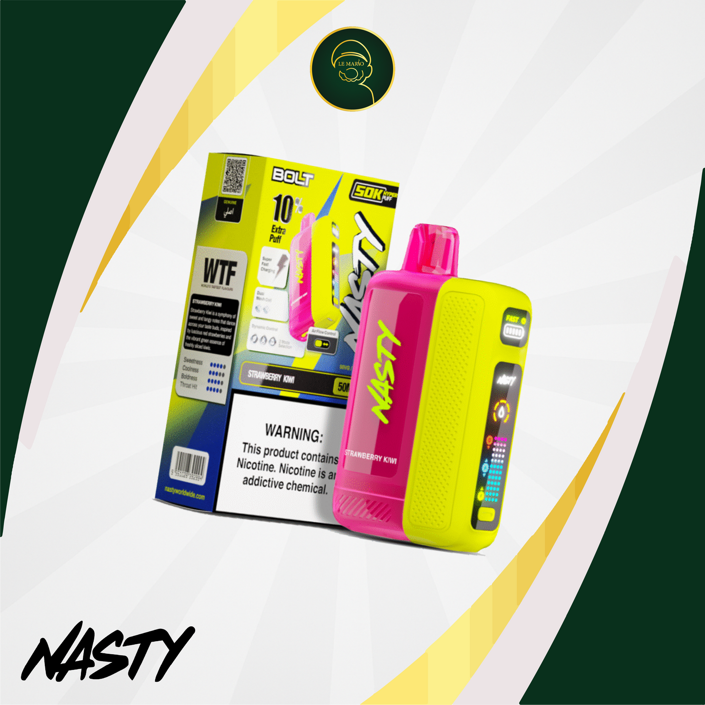 Nasty BOLT 50K-Strawberry Kiwi 50mg