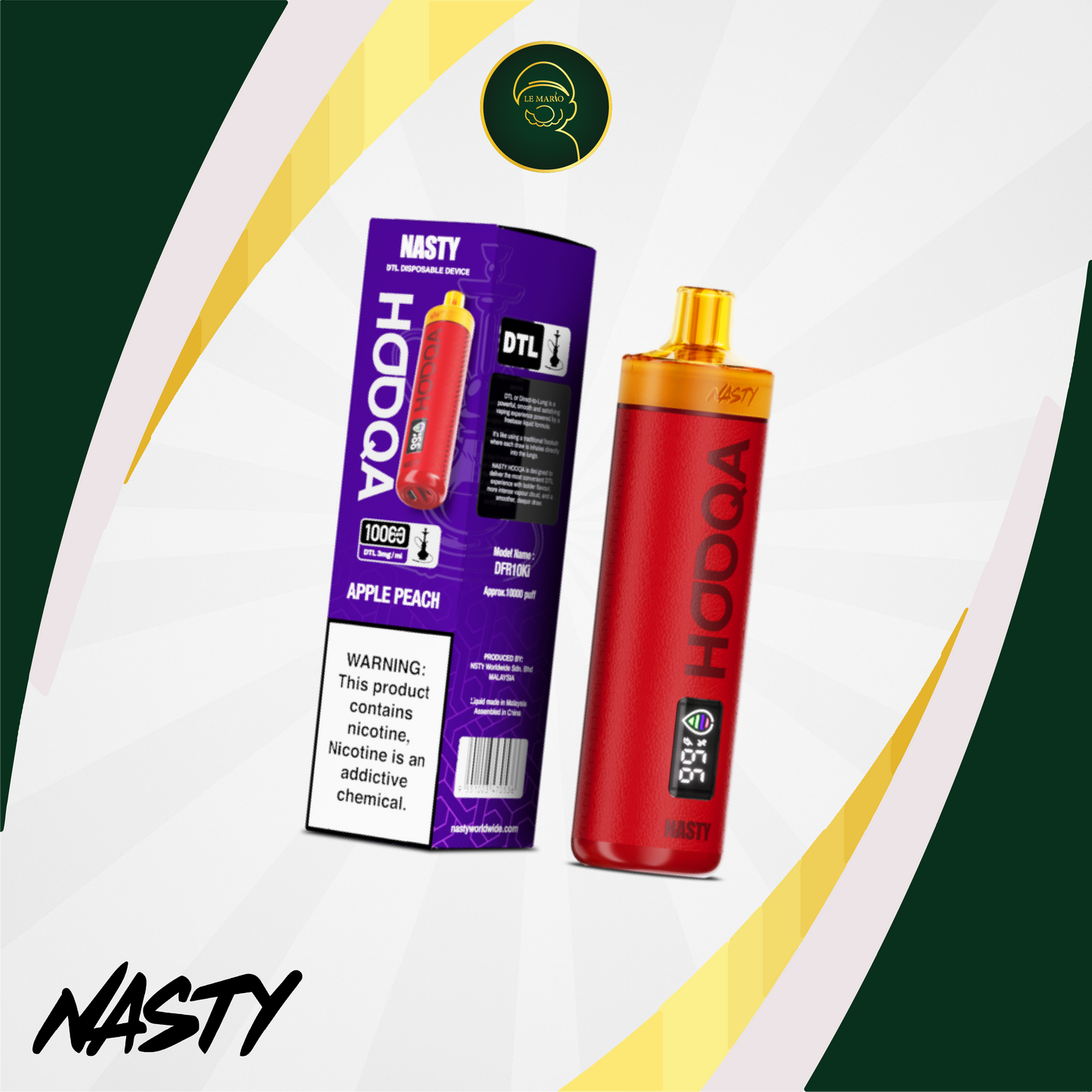 Nasty HOOQA 10K – Apple Peach 3MG