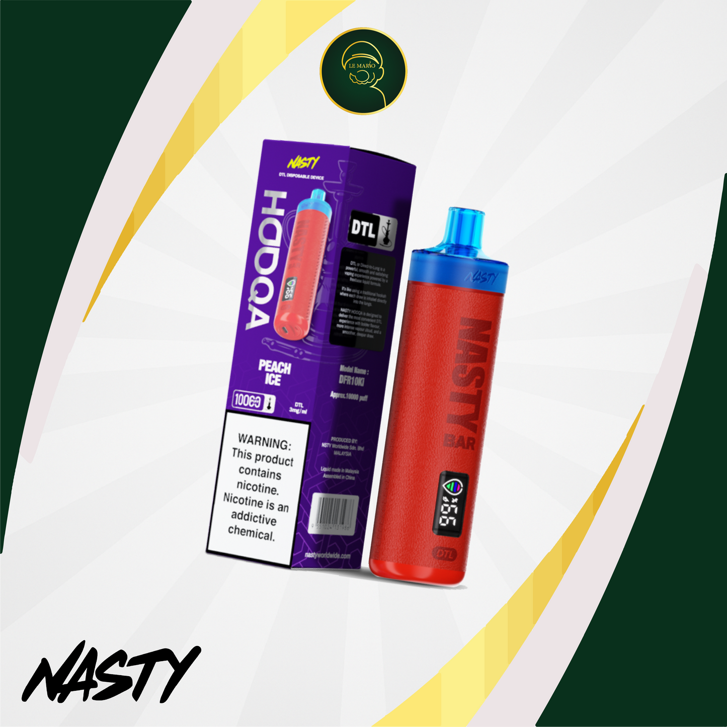 Nasty HOOQA 10K – Peach Ice 3MG