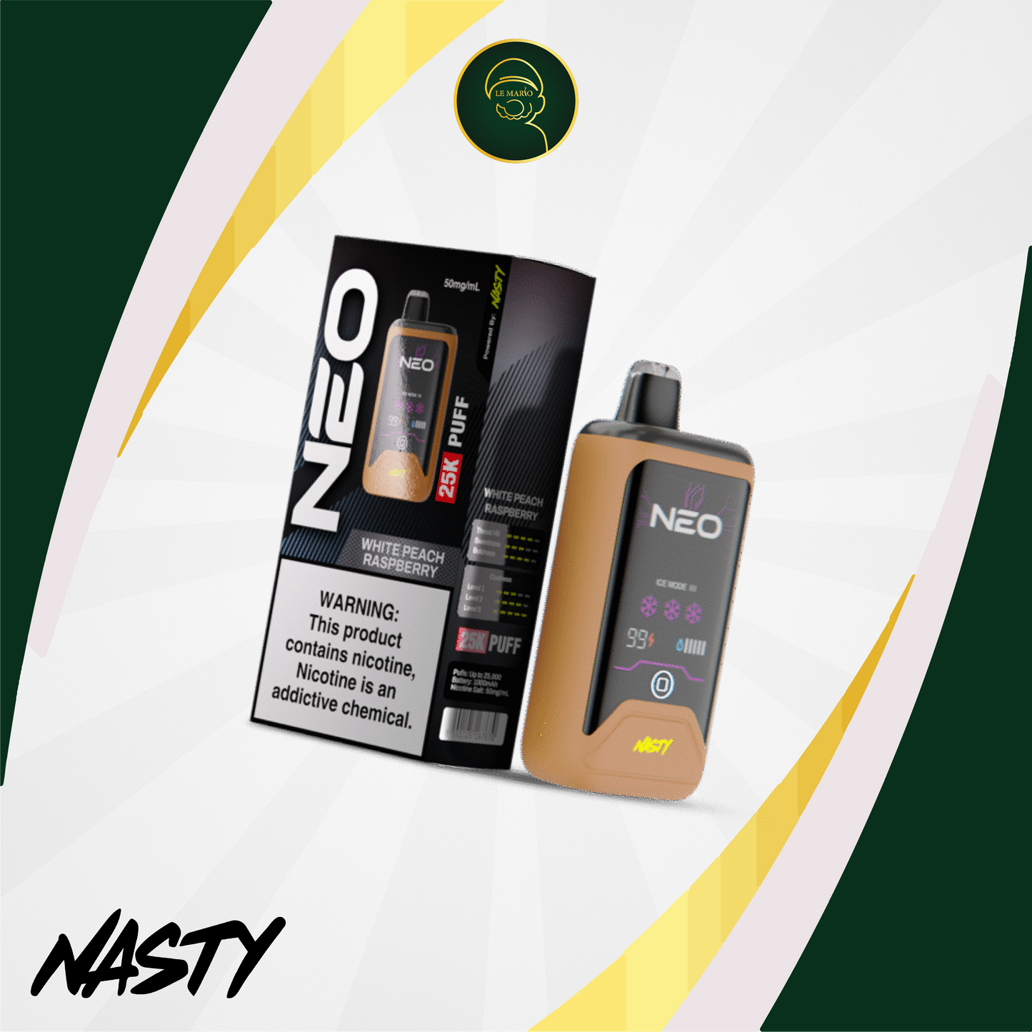 Nasty NEO 25K-White Peach Raspberry 50mg