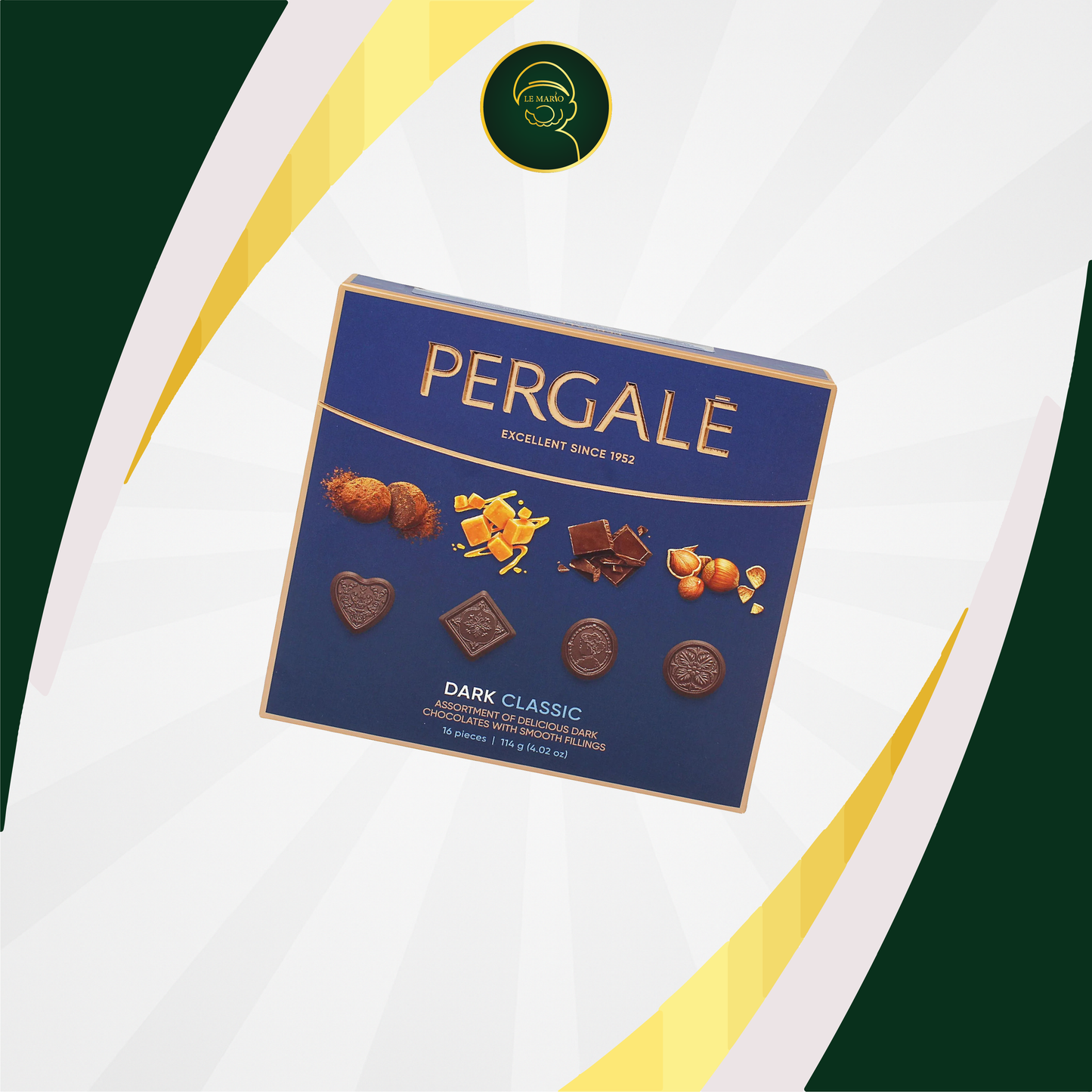 Candies PERGALE 343g Assorted classic in dark chocolate (Lithuania) I004