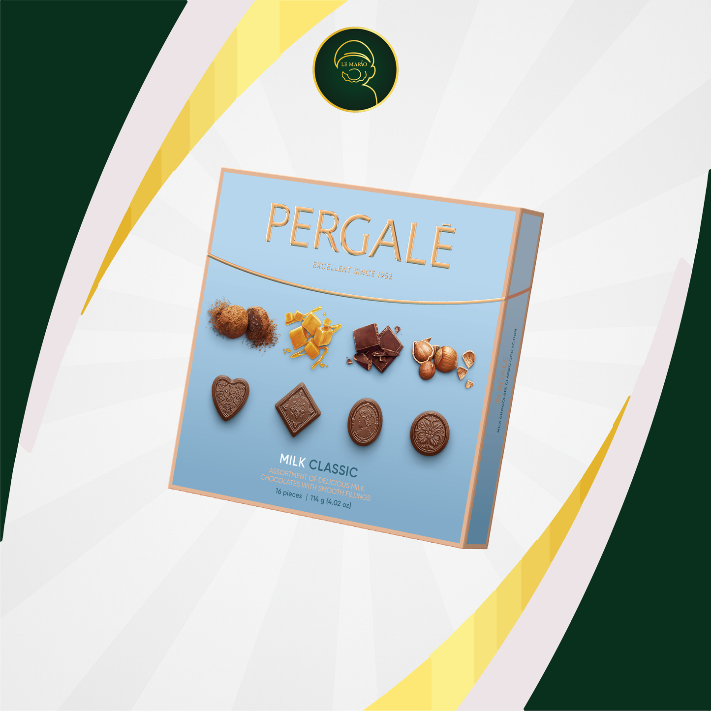 Candies PERGALE 343 g Assorted classic in milk choc. (Lithuania) I694